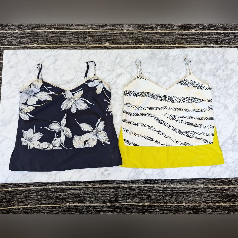 Banana Republic Floral and Zebra Tank Tops, Size XSP